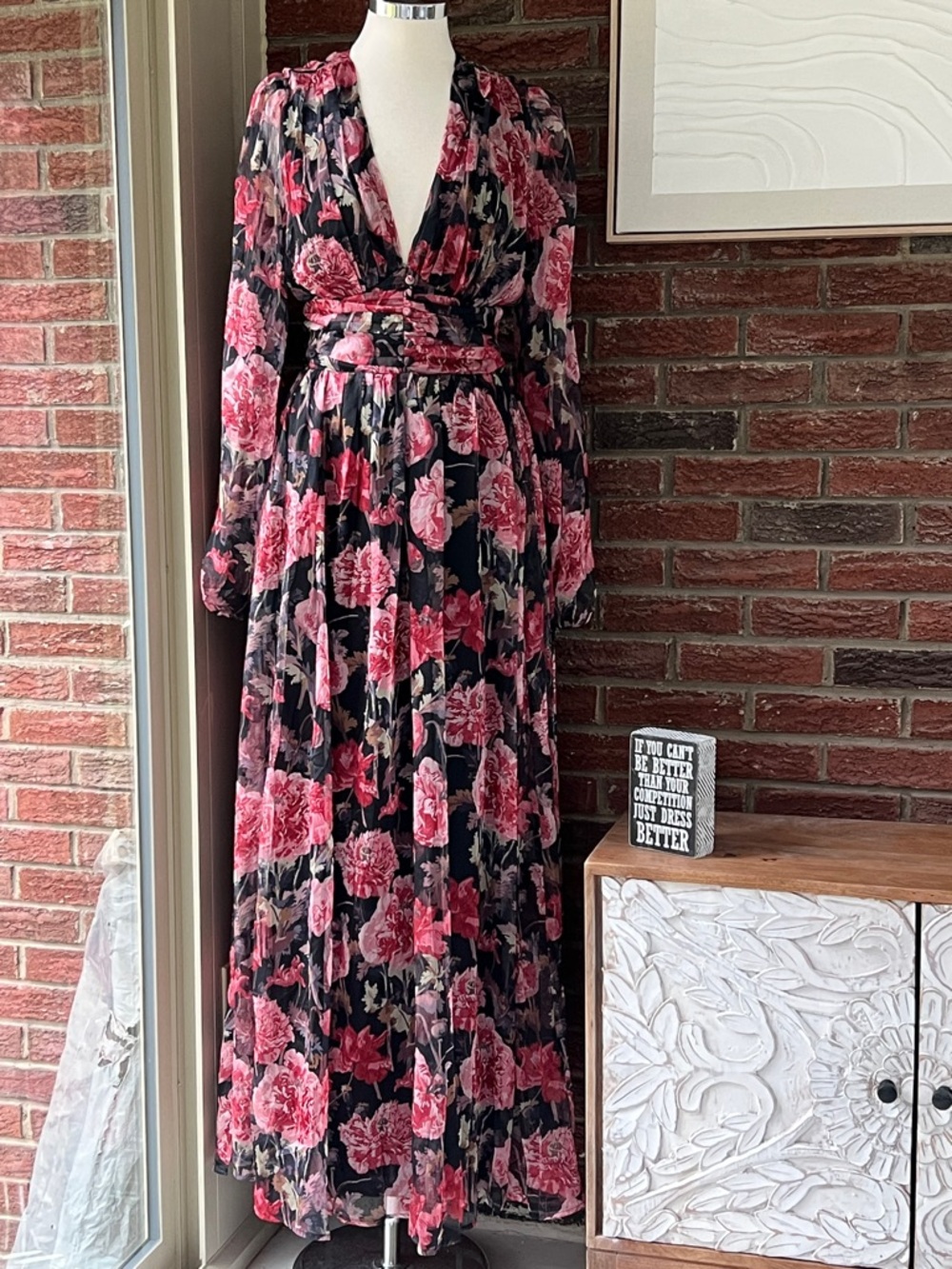Lulus Women's Pearl Long Sleeve Maxi Dress NWT Size XL - Picture 2 of 5